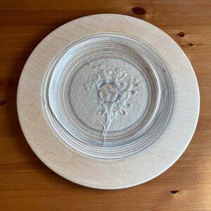 VTG Design Saarinen Birch Wood Charger and Crystal Floral Plate by Eero Saarinen